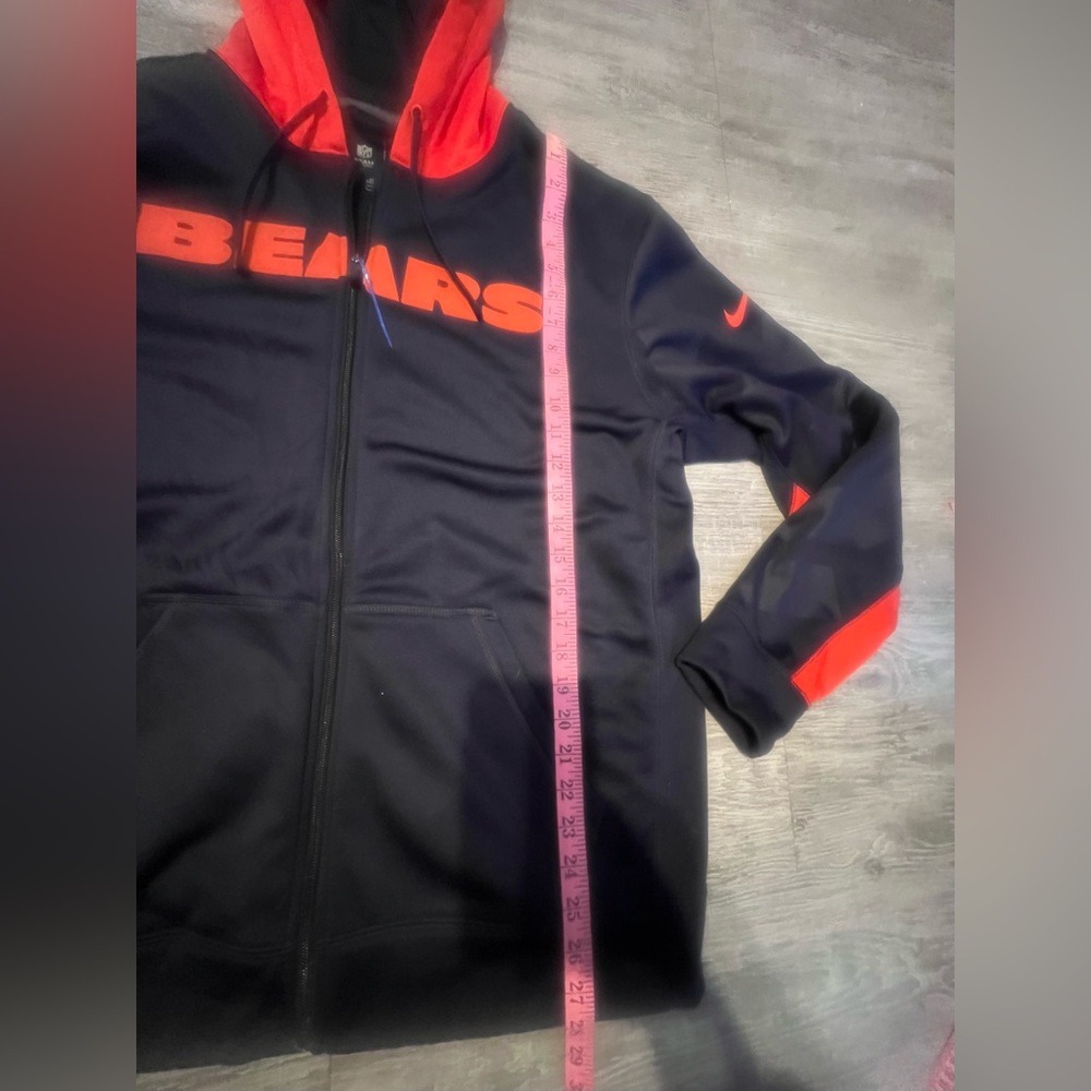 NFL / Therma-Fit Nike Men's Navy and Orange Bears Hoodie Jacket - Picture 14 of 15